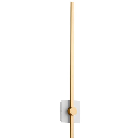 Oxygen Zora Wall Sconce, 1-Light, LED, White, Industrial Brass, Industrial Brass Shade, 32"W (3-51-650 42R1 3-51-650